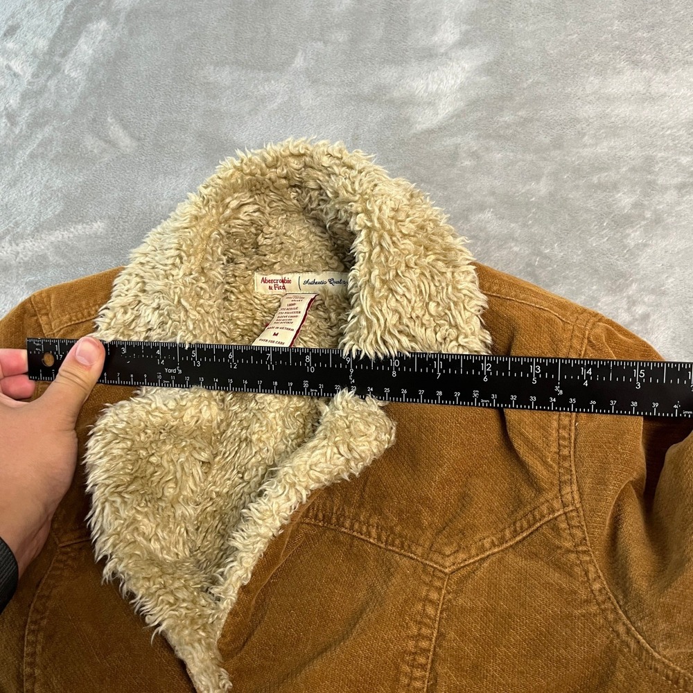 Vintage Abercrombie & Fitch Penny Lane Womens M Sherpa Lined Velvet Jacket Brown - Picture 10 of 12